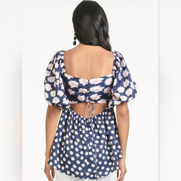 Sachin & Babi Floral Puff Sleeve Blouse Size 4 - Picture 6 of 7